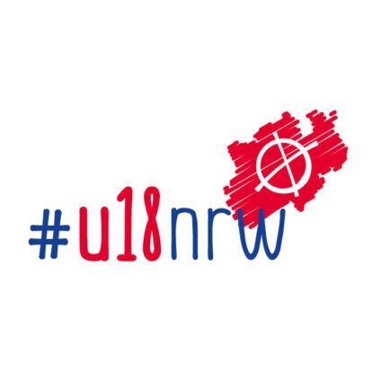Logo der U18-Wahl mit dem Schriftzug #U18NRW